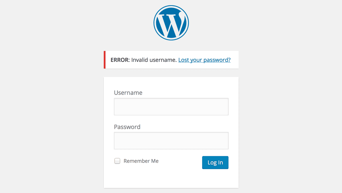 Login error page Login error page