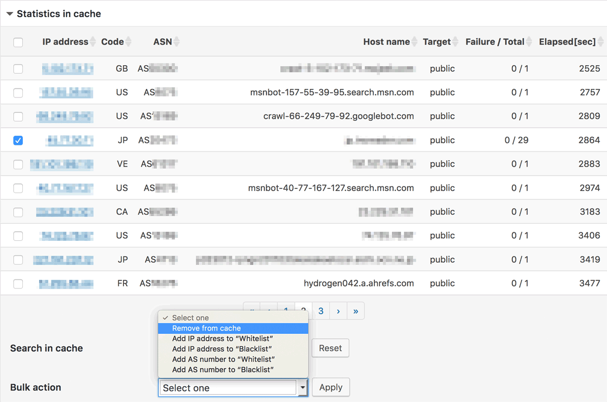 New screen - Statistics in cache New screen - Statistics in cache