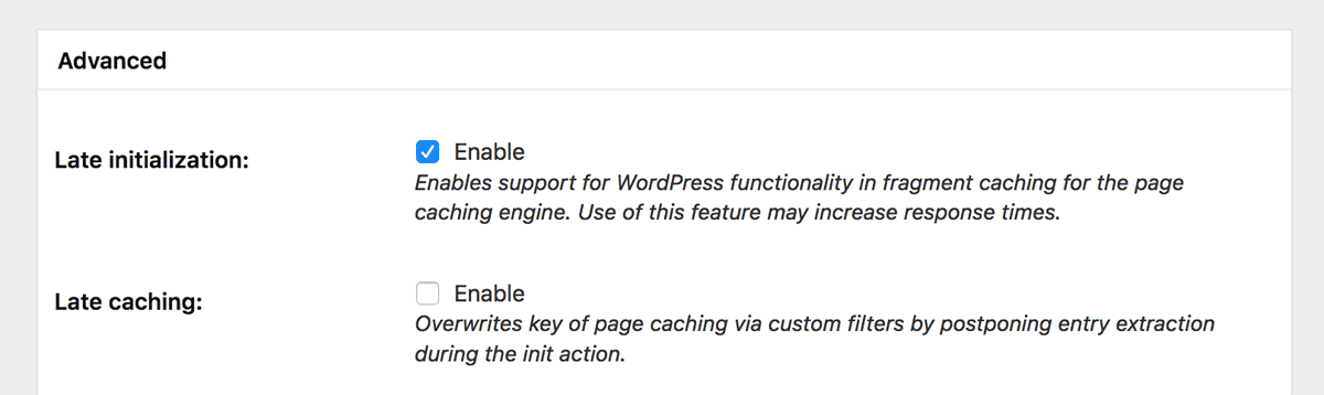 W3 Total Cache - Late Initialization W3 Total Cache - Late Initialization