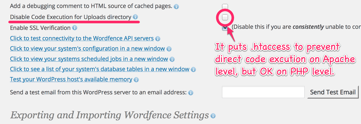 Wordfence Options Wordfence Options