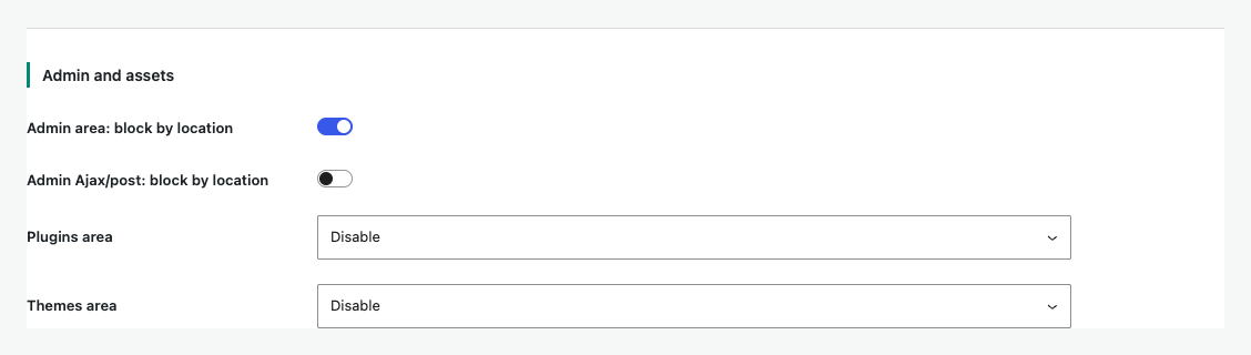Advanced admin, Ajax, plugin, and theme targets