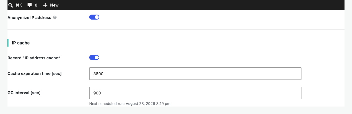 Advanced privacy and IP cache controls