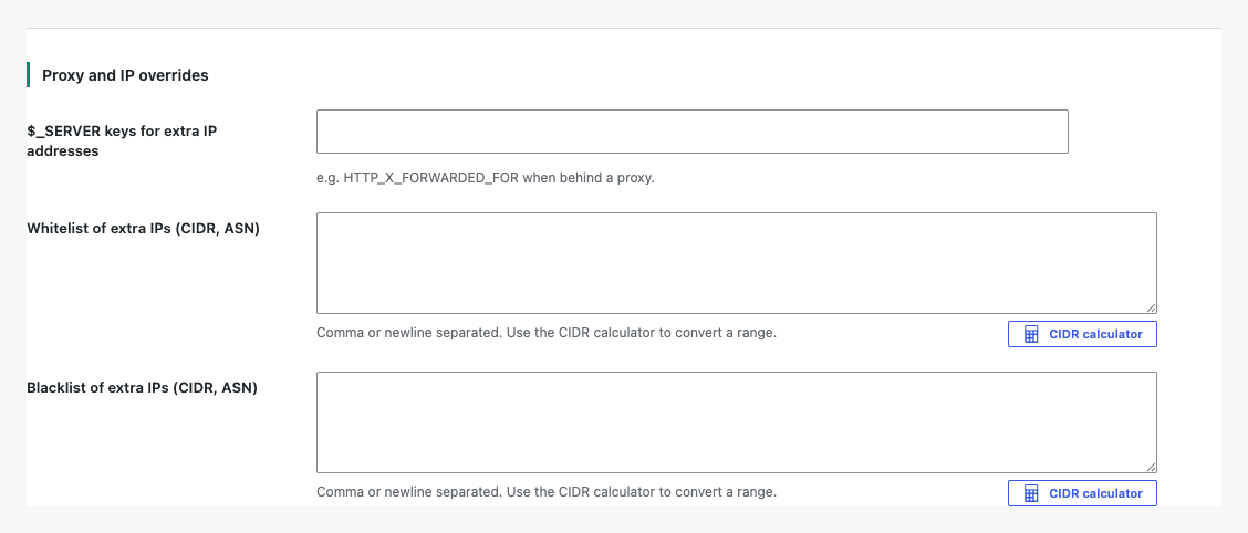 Advanced proxy and IP override controls